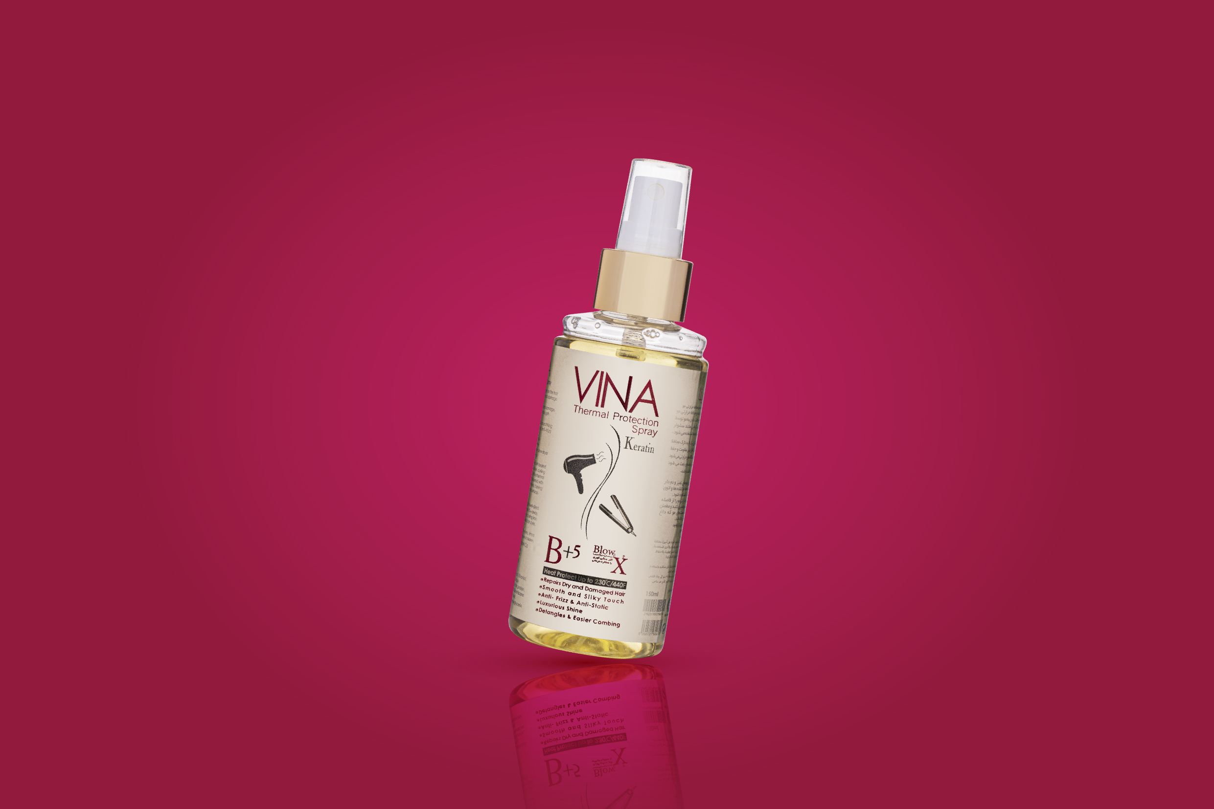 vina heat protection spray